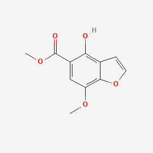 molecular formula C11H10O5 B15214099 Methyl 4-hydroxy-7-methoxy-1-benzofuran-5-carboxylate CAS No. 105876-32-2