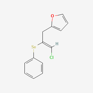 molecular formula C13H11ClOSe B15214109 2-(3-Chloro-2-(phenylselanyl)allyl)furan 