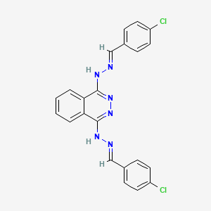 molecular formula C22H16Cl2N6 B15214117 1,4-Bis(2-(4-chlorobenzylidene)hydrazinyl)phthalazine CAS No. 27702-20-1