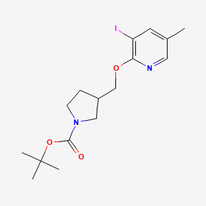 molecular formula C16H23IN2O3 B1521412 叔丁基3-((3-碘-5-甲基吡啶-2-氧基)-甲基)吡咯烷-1-甲酸酯 CAS No. 1203499-33-5