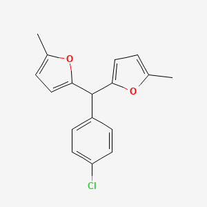 molecular formula C17H15ClO2 B15214128 2,2'-[(4-Chlorophenyl)methylene]bis(5-methylfuran) CAS No. 86694-53-3