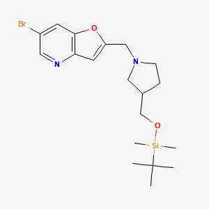 molecular formula C19H29BrN2O2Si B1521414 6-溴-2-((3-((叔丁基二甲基甲硅烷基)甲氧基)甲基)吡咯烷-1-基)甲基)呋喃[3,2-b]吡啶 CAS No. 1203499-06-2