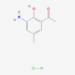 molecular formula C9H12ClNO2 B1521416 3-氨基-2-羟基-5-甲基乙酰苯盐酸盐 CAS No. 1159822-89-5