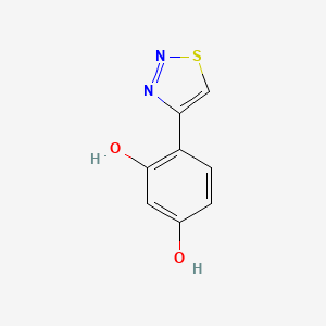 molecular formula C8H6N2O2S B15214168 1,3-Benzenediol, 4-(1,2,3-thiadiazol-4-yl)- CAS No. 197565-71-2