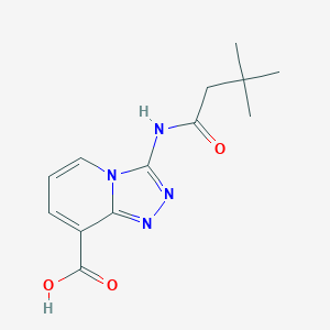 molecular formula C13H16N4O3 B1521422 3-(3,3-Dimethylbutanamido)-[1,2,4]triazolo[4,3-a]pyridine-8-carboxylic acid CAS No. 1206969-54-1
