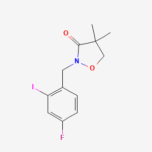 2-[(4-Fluoro-2-iodophenyl)methyl]-4,4-dimethyl-1,2-oxazolidin-3-one