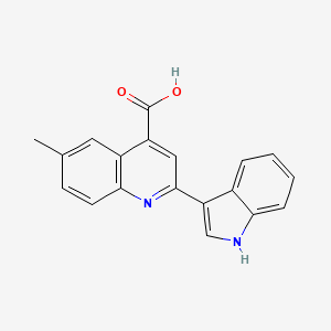 molecular formula C19H14N2O2 B15214242 2-(1H-Indol-3-yl)-6-methylquinoline-4-carboxylic acid CAS No. 89391-05-9