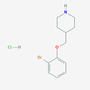 molecular formula C12H17BrClNO B1521425 4-[(2-溴苯氧基)甲基]哌啶盐酸盐 CAS No. 1185297-33-9