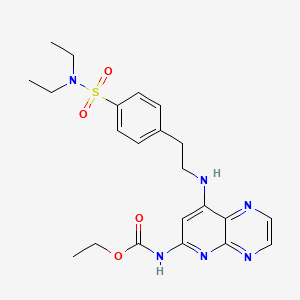 ethyl N-[8-[2-[4-(diethylsulfamoyl)phenyl]ethylamino]pyrido[2,3-b]pyrazin-6-yl]carbamate