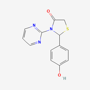 2-(4-Hydroxyphenyl)-3-(pyrimidin-2-yl)-1,3-thiazolidin-4-one