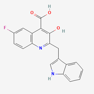 6-Fluoro-3-hydroxy-2-[(1H-indol-3-yl)methyl]quinoline-4-carboxylic acid