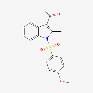 molecular formula C18H17NO4S B15214376 1-[1-(4-Methoxybenzene-1-sulfonyl)-2-methyl-1H-indol-3-yl]ethan-1-one CAS No. 113424-27-4