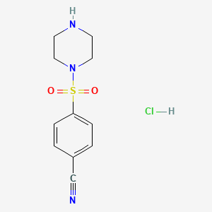 molecular formula C11H14ClN3O2S B1521458 4-(Piperazine-1-sulfonyl)benzonitrile hydrochloride CAS No. 1044761-22-9