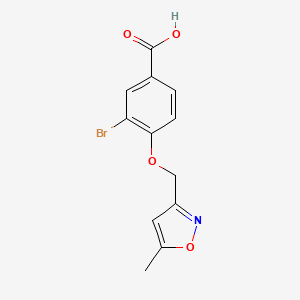 molecular formula C12H10BrNO4 B1521460 3-Brom-4-[(5-Methyl-1,2-oxazol-3-yl)methoxy]benzoesäure CAS No. 1049922-12-4