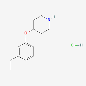 B1521470 3-Ethylphenyl 4-piperidinyl ether hydrochloride CAS No. 1185303-10-9