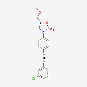 3-(4-((3-Chlorophenyl)ethynyl)phenyl)-5-(methoxymethyl)-2-oxazolidinone