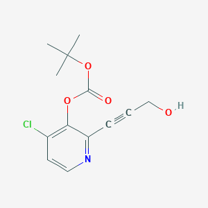 molecular formula C13H14ClNO4 B1521486 叔丁基 4-氯-2-(3-羟基丙-1-炔基)-吡啶-3-基碳酸酯 CAS No. 1228665-84-6