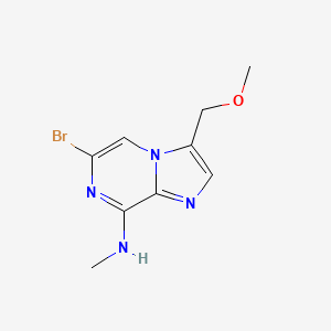 molecular formula C9H11BrN4O B15214881 Imidazo[1,2-a]pyrazin-8-amine, 6-bromo-3-(methoxymethyl)-N-methyl- CAS No. 193291-93-9