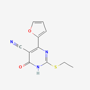 2-(Ethylsulfanyl)-6-(furan-2-yl)-4-oxo-1,4-dihydropyrimidine-5-carbonitrile