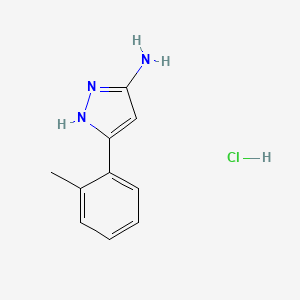 molecular formula C10H12ClN3 B1521500 5-o-Tolyl-2H-pyrazol-3-ylamine hydrochloride CAS No. 1240217-89-3