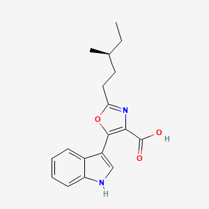 4-Oxazolecarboxylic acid, 5-(1H-indol-3-yl)-2-[(3S)-3-methylpentyl]-