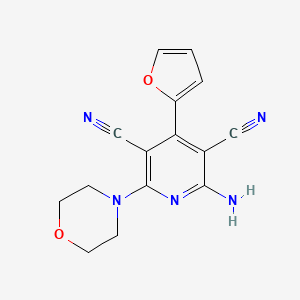 2-Amino-4-(furan-2-yl)-6-(morpholin-4-yl)pyridine-3,5-dicarbonitrile