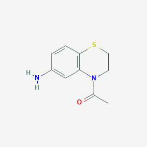 molecular formula C10H12N2OS B1521521 1-(6-amino-3,4-dihydro-2H-1,4-benzothiazin-4-yl)ethan-1-one CAS No. 1182966-52-4