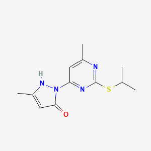 3H-Pyrazol-3-one, 1,2-dihydro-5-methyl-2-(6-methyl-2-((1-methylethyl)thio)-4-pyrimidinyl)-