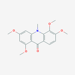 molecular formula C18H19NO5 B15215440 9(10H)-Acridinone, 1,3,5,6-tetramethoxy-10-methyl- CAS No. 119736-80-0