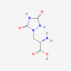 molecular formula C5H8N4O4 B15215468 (2S)-2-amino-3-(3,5-dioxo-1,2,4-triazolidin-1-yl)propanoic acid 