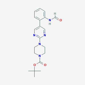 tert-Butyl 4-(5-(2-formamidophenyl)pyrimidin-2-yl)piperazine-1-carboxylate