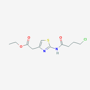 molecular formula C11H15ClN2O3S B1521553 Ethyl 2-[2-(4-chlorobutanamido)-1,3-thiazol-4-yl]acetate CAS No. 1188262-79-4