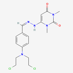 (Z)-6-(2-(4-(Bis(2-chloroethyl)amino)benzylidene)hydrazinyl)-1,3-dimethylpyrimidine-2,4(1H,3H)-dione