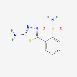 molecular formula C8H8N4O2S2 B15215662 2-(5-Amino-1,3,4-thiadiazol-2-yl)benzenesulfonamide CAS No. 84557-53-9