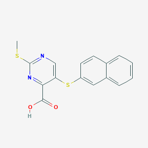 4-Pyrimidinecarboxylic acid, 2-(methylthio)-5-(2-naphthalenylthio)-