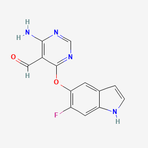 4-Amino-6-((6-fluoro-1H-indol-5-yl)oxy)pyrimidine-5-carbaldehyde