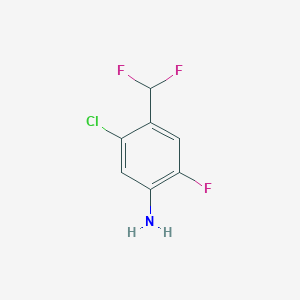 molecular formula C7H5ClF3N B15215926 5-Chloro-4-(difluoromethyl)-2-fluoroaniline 