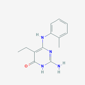 molecular formula C13H16N4O B15215927 2-Amino-5-ethyl-6-(o-tolylamino)pyrimidin-4(1H)-one CAS No. 6327-20-4