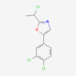 molecular formula C11H8Cl3NO B1521594 2-(1-Chloroethyl)-5-(3,4-dichlorophenyl)-1,3-oxazole CAS No. 1094318-44-1