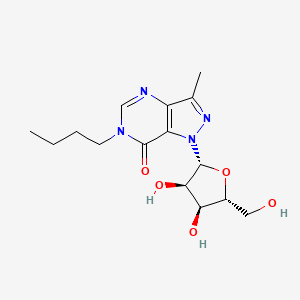 B15216039 6-Butyl-1-(3,4-dihydroxy-5-hydroxymethyl-tetrahydro-furan-2-yl)-3-methyl-1,6-dihydro-pyrazolo(4,3-d)pyrimidin-7-one CAS No. 89889-84-9