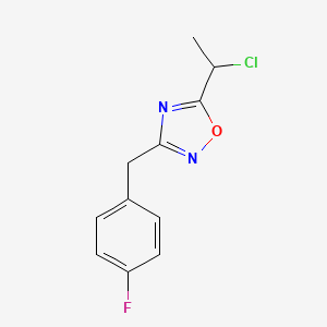 molecular formula C11H10ClFN2O B1521624 5-(1-氯乙基)-3-[(4-氟苯基)甲基]-1,2,4-恶二唑 CAS No. 1094291-16-3
