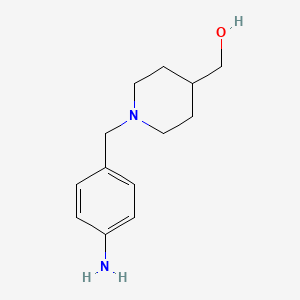 molecular formula C13H20N2O B1521626 {1-[(4-Aminophenyl)methyl]piperidin-4-yl}methanol CAS No. 334952-06-6