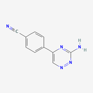 molecular formula C10H7N5 B1521631 4-(3-Amino-1,2,4-triazin-5-yl)benzonitrile CAS No. 1094296-78-2