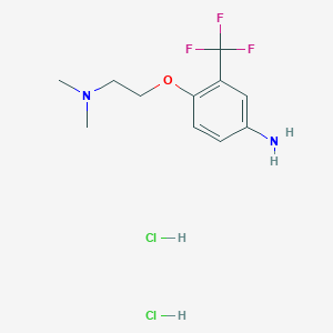 molecular formula C11H17Cl2F3N2O B1521648 N-{2-[4-氨基-2-(三氟甲基)苯氧基]乙基}-N,N-二甲胺二盐酸盐 CAS No. 1185300-44-0