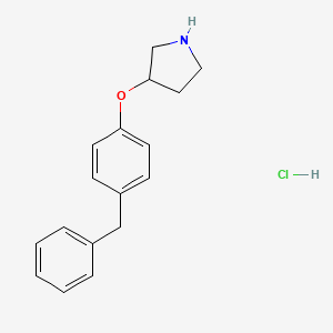 molecular formula C17H20ClNO B1521651 3-(4-苄基苯氧基)吡咯烷盐酸盐 CAS No. 1185297-42-0