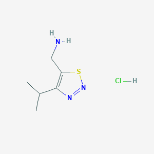 molecular formula C6H12ClN3S B1521653 C-(4-Isopropyl-[1,2,3]thiadiazol-5-yl)-methylamine hydrochloride CAS No. 1185294-37-4
