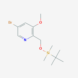 molecular formula C13H22BrNO2Si B1521654 5-Bromo-2-((tert-butyldimethylsilyloxy)methyl)-3-methoxypyridine CAS No. 1138443-85-2
