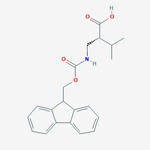 molecular formula C21H23NO4 B152166 (R)-2-(((((9H-芴-9-基)甲氧基)羰基)氨基)甲基)-3-甲基丁酸 CAS No. 501331-02-8