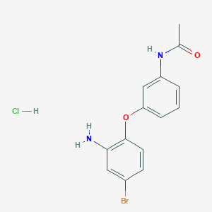 molecular formula C14H14BrClN2O2 B1521660 N-[3-(2-Amino-4-bromophenoxy)phenyl]acetamide hydrochloride CAS No. 1185297-36-2