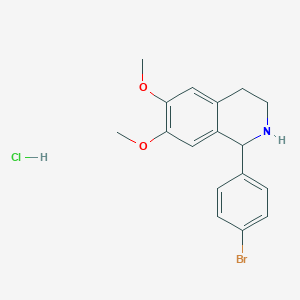 molecular formula C17H19BrClNO2 B1521663 1-(4-Bromo-phenyl)-6,7-dimethoxy-1,2,3,4-tetrahydro-isoquinoline hydrochloride CAS No. 96315-80-9